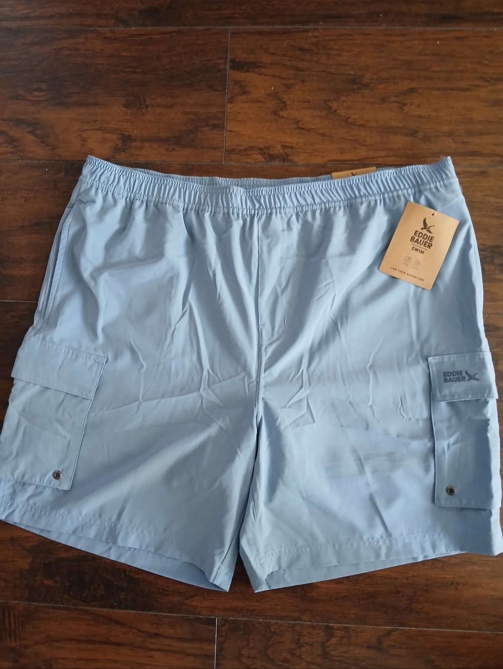 Eddie Bauer Light Blue Men's Cargo Swim Shorts